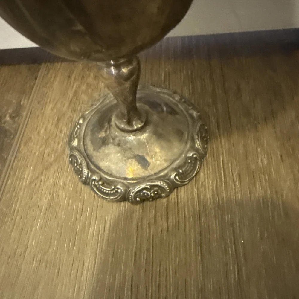 Set Of 2 Silverplate Baroque By Wallace #237 Wine Water Goblets Gilded Interior
